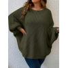 imageSOLY HUX Womens Plus Size Crewneck Long Sleeve Casual Oversized Sweater Pullover TopsPlain Dark Green