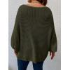 imageSOLY HUX Womens Plus Size Crewneck Long Sleeve Casual Oversized Sweater Pullover TopsPlain Dark Green