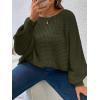 imageSOLY HUX Womens Plus Size Crewneck Long Sleeve Casual Oversized Sweater Pullover TopsPlain Dark Green