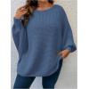 imageSOLY HUX Womens Plus Size Crewneck Long Sleeve Casual Oversized Sweater Pullover TopsPure Blue