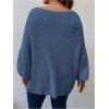 imageSOLY HUX Womens Plus Size Crewneck Long Sleeve Casual Oversized Sweater Pullover TopsPure Blue