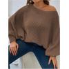 imageSOLY HUX Womens Plus Size Crewneck Long Sleeve Casual Oversized Sweater Pullover TopsPure Coffee Brown