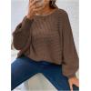 imageSOLY HUX Womens Plus Size Crewneck Long Sleeve Casual Oversized Sweater Pullover TopsPure Coffee Brown