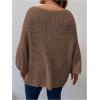 imageSOLY HUX Womens Plus Size Crewneck Long Sleeve Casual Oversized Sweater Pullover TopsPure Coffee Brown
