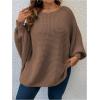 imageSOLY HUX Womens Plus Size Crewneck Long Sleeve Casual Oversized Sweater Pullover TopsPure Coffee Brown