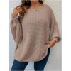 imageSOLY HUX Womens Plus Size Crewneck Long Sleeve Casual Oversized Sweater Pullover TopsPure Khaki