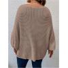 imageSOLY HUX Womens Plus Size Crewneck Long Sleeve Casual Oversized Sweater Pullover TopsPure Khaki