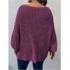 imageSOLY HUX Womens Plus Size Crewneck Long Sleeve Casual Oversized Sweater Pullover TopsPure Purple