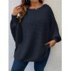 imageSOLY HUX Womens Plus Size Crewneck Long Sleeve Casual Oversized Sweater Pullover TopsPure Royal Blue