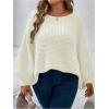 imageSOLY HUX Womens Plus Size Crewneck Long Sleeve Casual Oversized Sweater Pullover TopsPure White