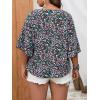 imageSOLY HUX Womens Plus Size Ditsy Floral Print Blouse Ruffle Half Sleeve Summer TopsBlack Floral