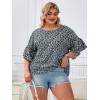 imageSOLY HUX Womens Plus Size Ditsy Floral Print Blouse Ruffle Half Sleeve Summer TopsDark Green Floral