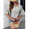 imageSOLY HUX Womens Plus Size Ditsy Floral Print Blouse Ruffle Half Sleeve Summer TopsFloral Multi