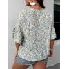 imageSOLY HUX Womens Plus Size Ditsy Floral Print Blouse Ruffle Half Sleeve Summer TopsFloral Multi