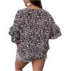 imageSOLY HUX Womens Plus Size Ditsy Floral Print Blouse Ruffle Half Sleeve Summer TopsMulti Ditsy Floral