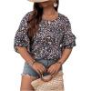 imageSOLY HUX Womens Plus Size Ditsy Floral Print Blouse Ruffle Half Sleeve Summer TopsMulti Ditsy Floral