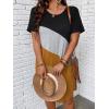 imageSOLY HUX Womens Plus Size Dress Color Block Short Sleeve T Shirt Dress Casual Summer DressesBlack Colorblock