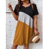 imageSOLY HUX Womens Plus Size Dress Color Block Short Sleeve T Shirt Dress Casual Summer DressesBlack Colorblock