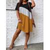 imageSOLY HUX Womens Plus Size Dress Color Block Short Sleeve T Shirt Dress Casual Summer DressesBlack Colorblock
