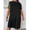 imageSOLY HUX Womens Plus Size Dress Color Block Short Sleeve T Shirt Dress Casual Summer DressesBlack and Army Green