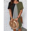 imageSOLY HUX Womens Plus Size Dress Color Block Short Sleeve T Shirt Dress Casual Summer DressesBlack and Army Green