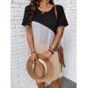 imageSOLY HUX Womens Plus Size Dress Color Block Short Sleeve T Shirt Dress Casual Summer DressesBlack and Beige