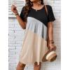 imageSOLY HUX Womens Plus Size Dress Color Block Short Sleeve T Shirt Dress Casual Summer DressesBlack and Beige