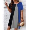 imageSOLY HUX Womens Plus Size Dress Color Block Short Sleeve T Shirt Dress Casual Summer DressesBlack and Blue
