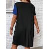 imageSOLY HUX Womens Plus Size Dress Color Block Short Sleeve T Shirt Dress Casual Summer DressesBlack and Blue