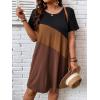 imageSOLY HUX Womens Plus Size Dress Color Block Short Sleeve T Shirt Dress Casual Summer DressesBlack and Brown