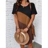 imageSOLY HUX Womens Plus Size Dress Color Block Short Sleeve T Shirt Dress Casual Summer DressesBlack and Brown