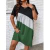 imageSOLY HUX Womens Plus Size Dress Color Block Short Sleeve T Shirt Dress Casual Summer DressesBlack and Green