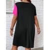 imageSOLY HUX Womens Plus Size Dress Color Block Short Sleeve T Shirt Dress Casual Summer DressesBlack and Hotpink