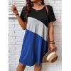imageSOLY HUX Womens Plus Size Dress Color Block Short Sleeve T Shirt Dress Casual Summer DressesBlue Colorblock
