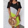 imageSOLY HUX Womens Plus Size Dress Color Block Short Sleeve T Shirt Dress Casual Summer DressesBright Green Colorblock