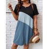 imageSOLY HUX Womens Plus Size Dress Color Block Short Sleeve T Shirt Dress Casual Summer DressesColorblock Blue