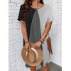 imageSOLY HUX Womens Plus Size Dress Color Block Short Sleeve T Shirt Dress Casual Summer DressesColorblock Grey