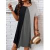 imageSOLY HUX Womens Plus Size Dress Color Block Short Sleeve T Shirt Dress Casual Summer DressesColorblock Grey