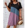 imageSOLY HUX Womens Plus Size Dress Color Block Short Sleeve T Shirt Dress Casual Summer DressesColorblock Pink