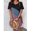imageSOLY HUX Womens Plus Size Dress Color Block Short Sleeve T Shirt Dress Casual Summer DressesColorblock Pink