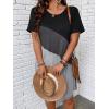 imageSOLY HUX Womens Plus Size Dress Color Block Short Sleeve T Shirt Dress Casual Summer DressesGrey Colorblock