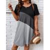 imageSOLY HUX Womens Plus Size Dress Color Block Short Sleeve T Shirt Dress Casual Summer DressesGrey Colorblock