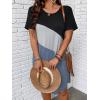 imageSOLY HUX Womens Plus Size Dress Color Block Short Sleeve T Shirt Dress Casual Summer DressesHaze Blue Colorblock