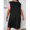 imageSOLY HUX Womens Plus Size Dress Color Block Short Sleeve T Shirt Dress Casual Summer DressesHot Pink Colorblock