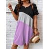 imageSOLY HUX Womens Plus Size Dress Color Block Short Sleeve T Shirt Dress Casual Summer DressesLilac Purple Colorblock