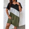 imageSOLY HUX Womens Plus Size Dress Color Block Short Sleeve T Shirt Dress Casual Summer DressesMulti Colorblock