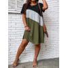 imageSOLY HUX Womens Plus Size Dress Color Block Short Sleeve T Shirt Dress Casual Summer DressesMulti Colorblock