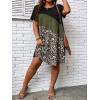 imageSOLY HUX Womens Plus Size Dress Color Block Short Sleeve T Shirt Dress Casual Summer DressesMulticoloured Leopard