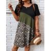 imageSOLY HUX Womens Plus Size Dress Color Block Short Sleeve T Shirt Dress Casual Summer DressesMulticoloured Leopard