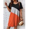 imageSOLY HUX Womens Plus Size Dress Color Block Short Sleeve T Shirt Dress Casual Summer DressesOrange Colorblock